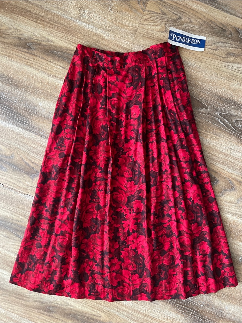 Pendleton Vintage Wallace Tartan Floral Pleated Midi Skirt NWT